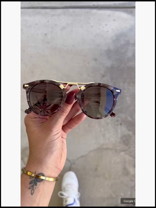 Polarized Round Retro Double-Bridge Vintage Sunglasses with Stainless Steel
